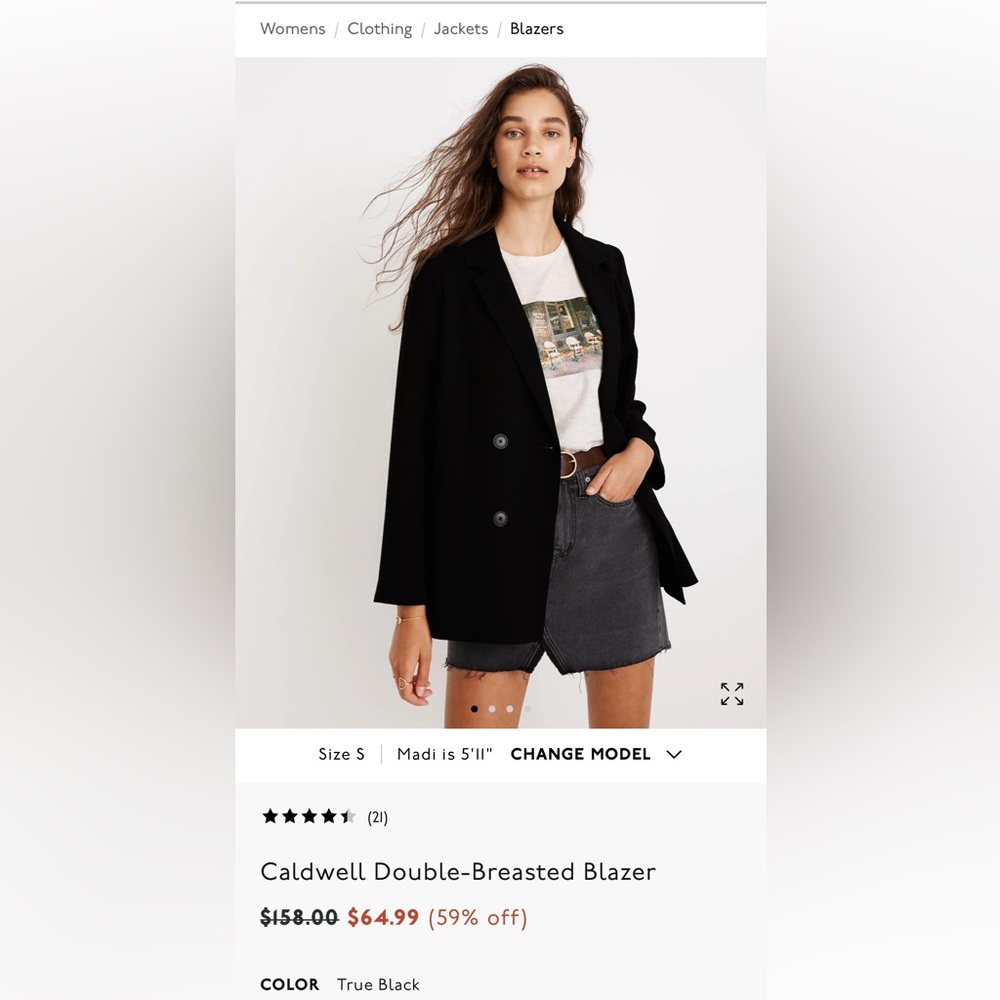 Madewell Caldwell Double-Breasted Blazer in Plaid - Picture 7 of 7